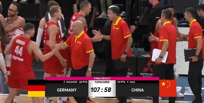 中国男篮热身赛遭遇49分惨败 主帅斥球队缺乏“勇气”